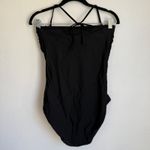 J.Crew NWT  Strapless One-piece Swimsuit Bathing Suit in Black Sz M AO438 Photo 4
