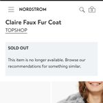Nordstrom Topshop Claire faux fur jacket gray Photo 2