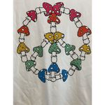 Lauren Moshi Mushroom Peace T-shirt Women Size Large White Short Sleeve NEW Photo 5