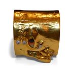 Luxury Gold Sculptural Face Cuff Bracelet – Artisan Surrealist Statement Piece Photo 2