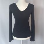 Silence + Noise  Grey Long Sleeve V-Neck Shirt Size S Photo 3