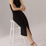 Favorite Daughter Women’s Lena Black Ribbed Knit Collar Sleeveless Midi Dress L Size L Photo 14