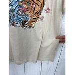 Quiksilver Quicklsilver LARGE Womens Cream Tee Shirt T-Shirt Tiger Doll Print Short Sleeve Photo 4