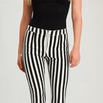 Lulus Black And White Stripped Pants Photo 0