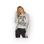 Lauren Moshi  𖦹 Hollis I’m A Mess Cashmere Pullover Sweater 𖦹 Heather Grey 𖦹 L Photo 1