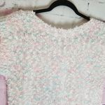 VINTAGE OHI 80S STYLE COTTON CANDY PASTEL NUBBY FUZZY BOAT NECK SWEATER TEE S Pink Photo 11