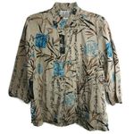 100% SILK Asian Chinese Button Down Blouse Large Photo 1