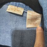 VTG Bobbie Brooks Womens Shirt Jacket L Blue Denim Button Up Floral Embroidery Size L Photo 3