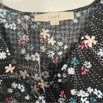  Dresses Loft Black Pearl Print Puff Sleeve Midi Dress Photo 6