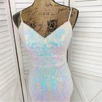Jules & Cleo Iridescent Sequin Mermaid Sheath Maxi Dress White Juniors 2 Photo 6