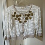 Anthropology A Reve Embroidery 3/4 Sweater Green Size M Photo 0