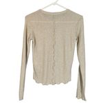ZARA Beige Metallic Long Sleeve Lightweight Pullover Knit Sweater Women Sz S Photo 1