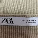 ZARA Beige Sweetheart Neck Slim Fitted Stretch Knit Long Sleeve Sweater Top S Photo 3