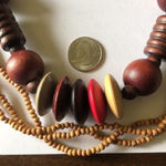Vintage Lot of 2 Wooden Beaded Chunky Statement Necklaces Brown Photo 2