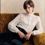 Sézane NEW Sezane Chemise Cathy  Broderie Button Front Top Sz 34 US XS/2 Photo 1