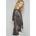 POL ‎ Star Openwork Long Sleeve Hooded Knit Cover Up Photo 2