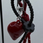 Heart Rope Keychain Red Paracord with Carabiner Clip Streetwear Style Photo 0