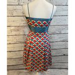 CK BRADLEY Sundress Silk Blend w Red/Blue Fish Scales Pattern Photo 1