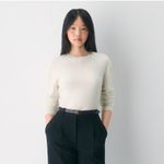Aritzia NEW  Bare Cashmere Crew Sweater Whisper White Photo 2
