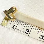 Vintage Cream skinny Belt with Gold Hearts Hook Closure Photo 4