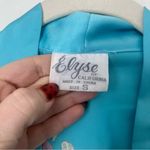 Vintage 90s Elyse of California Blue Satin Floral Embroidered Robe S Photo 1