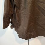 Christian LaCroix NWT  brown button up shirt with embroidered flowers size m Photo 5