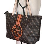 Guess Signature Logo zipper top Handbag Tote. Photo 0