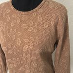 Woolrich  Tan Ribbed Leaf Floral Long Sleeve Tee Photo 2