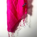 Silk Cashmere Pink fringe scarf shawl wrap Photo 3