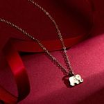 Good Luck Elephant Indie Boho Gold Charm Necklace Photo 1