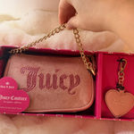 Juicy Couture  Pink and Gold Wristlet with Heart Keychain Photo 0
