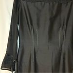 ZANG TOI‎ Couture Black Dress Silk Designer Floral Lace Sheer Sleeves Handmade Size M Photo 2