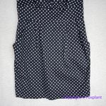 Vintage black and white‎ polka dot cap sleeve diamond neckline dress, size XXS Photo 3