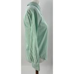Everlane Women’s Button-Up Shirt Green Stripe 100% Cotton Long Sleeve Size 0 Photo 2