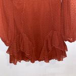 ASOS NWOT $55 Design Rust Lace Trim Long Sleeve Swiss Dot Textured Mini Dress 2P Photo 11