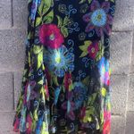 Chico's Black Multi Colored Floral Skirt Size 1 / Med Large Photo 0