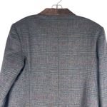 EXPRESS Suede Collar Wool Plaid Blazer Jacket Suede Gray Brown Size L Photo 6