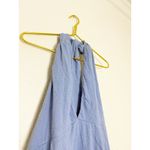 Free People  Beach Lucy Mini Dress Size Large Halter Low Back Blue Bohemian Photo 6