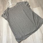 James Perse  Tshirt cotton striped short sleeve womens Gray (large) basic casual Photo 3