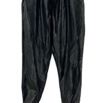 Mittoshop  faux leather M black joggers pull on casual drawstring fall winter Photo 0