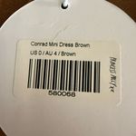 Princess Polly NWT  Conrad Mini Dress Size 0 Brown Short Hook Closure Ruched Photo 4