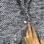 Chico's Tweed Blazer Jacket Size 3 XL Boucle Knit Purple Fringe Academia Preppy Photo 2