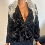 Norton Mcnaughton Vintage Burnout Velvet Blazer Size 12P Floral Jacket Boho Goth Whimsigoth 90s Photo 0