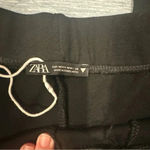 ZARA Womens Wide Leg Dress Pants BlackElastic Waist Medium Size Photo 5