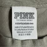 PINK - Victoria's Secret Victoria’s Secret PINK Sage Green Gold Sequin Spellout Long Sleeve Top XS Photo 2