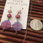 Tiger Mountain Glass Bead Sterling Earrings NWT Purple Photo 4
