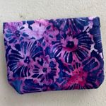 Unbranded Floral Batik Dyed Snap Button 3 Compartment Cards Cash Mini Pouch Purple Photo 2