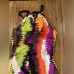 Trina Turk  Halter Wavelengths colorful tie dye sleeveless silk mini Dress 4 Photo 8