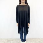 St. John Collection Sweater Womens XP US 0 Wool Minimalist Lagenlook Whimsigoth Black Photo 4