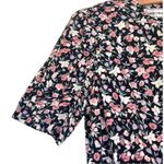 Karin Stevens Vintage Dark Petite Floral Midi Dress sz M Belted Modest Cottage Photo 7